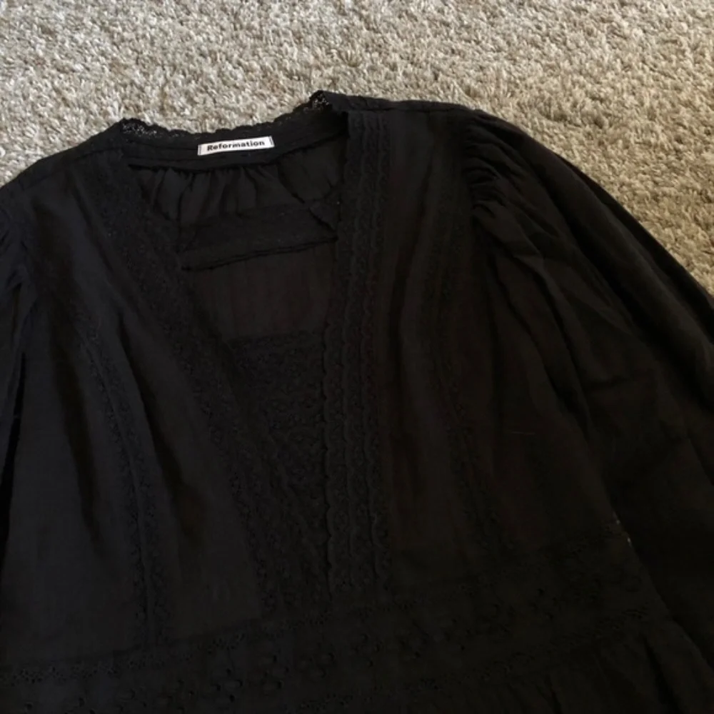 Reformation Elisabetta Dress Sz6 Black_5